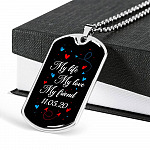 Personalized My Life My Love My Friend Dog Tag Pendant Necklace