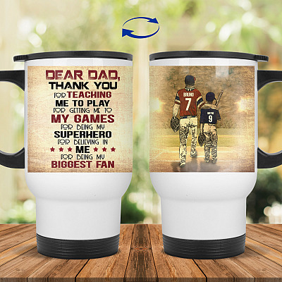 14 oz. White Travel Mug