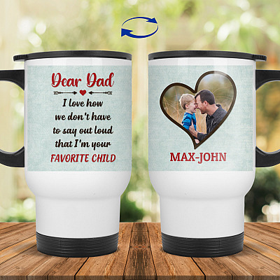 14 oz. White Travel Mug