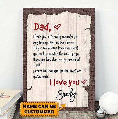 Personalized Dad Just A Friendly Reminder Unframed Poster - Home Decor Wall Art