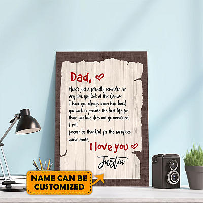 Alternative view of Personalized Dad Just A Friendly Reminder Unframed Poster - Home Decor Wall Art