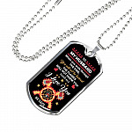 Personalized When You Walk Through The Fire You Will Not Be Burned Fireman Dad Husband Dog Tag Pendant Necklace