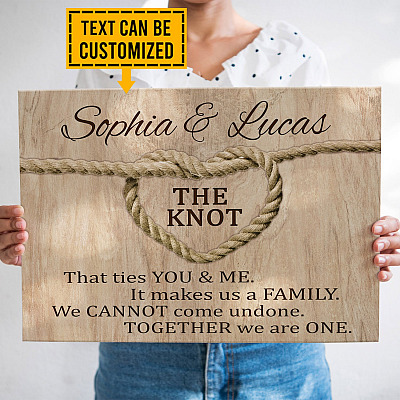 Personalized The Knot That Ties You And Me It Makes Us A Family Framed Canvas - Unframed Poster