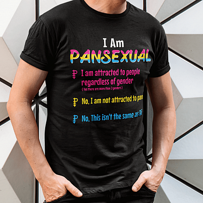 I Am Pansexual Dark LGBT T-shirt - V-Neck Tee