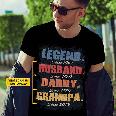 Alternative view of Personalized Legend Husband Daddy Grandpa T-Shirt - Personalized Grandpa Shirt