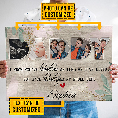 Alternative view of Personalized Photo Daddy I Know You've Loved Me As Long As I've Lived Framed Canvas Prints - Unframed Poster