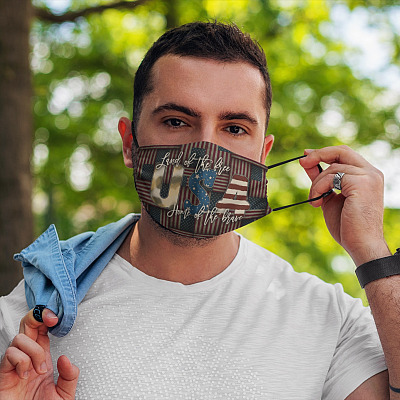 Alternative view of American Patriotic Gifts American Flag USA Land of the Free Home of the Brave Washable Face Mask