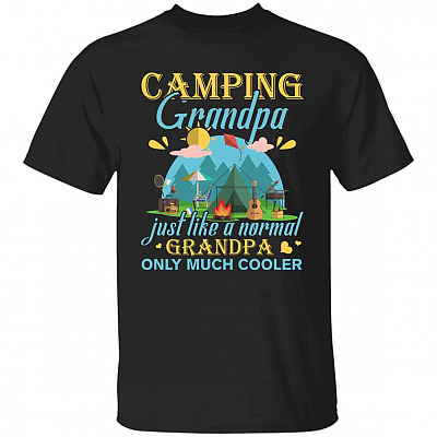 Camping Tshirt, Black, Unisex T-Shirt