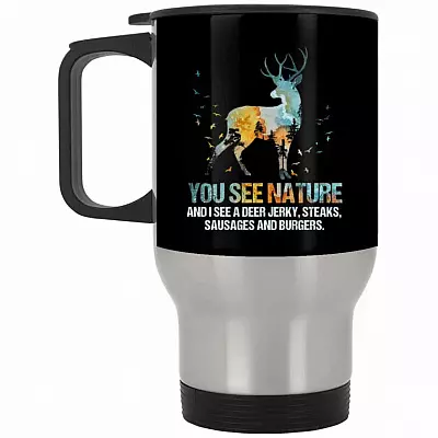 14 oz. Silver Travel Mug