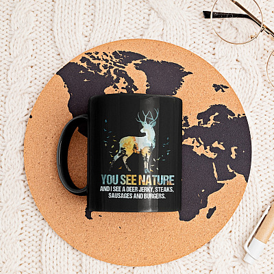 Alternative view of You See Nature I See a Dear Jerky Steaks Sausages and Burgers Ceramic Coffee Mug