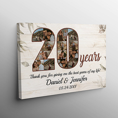 Alternative view of Personalized Photo 20 Years Anniversary - 20th Wedding Anniversary Custom Photo Framed Canvas - Unframed Poster