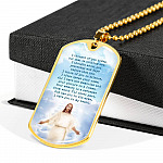 Christian Necklace God Has You in His Arms I Have You in My Heart Dog Tag Pendant Necklace