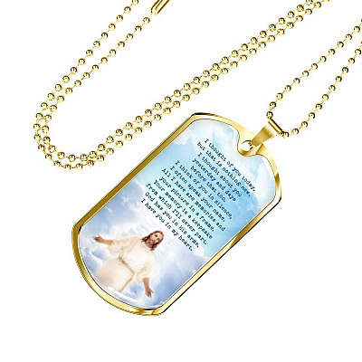 Christian Necklace God Has You in His Arms I Have You in My Heart Dog Tag Pendant Necklace