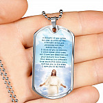 Christian Necklace God Has You in His Arms I Have You in My Heart Dog Tag Pendant Necklace