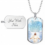 Christian Necklace God Has You in His Arms I Have You in My Heart Dog Tag Pendant Necklace