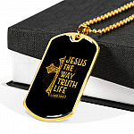 Jesus The Way The Truth The Life John 14:6 Dogtag Pendant Necklace