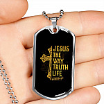 Jesus The Way The Truth The Life John 14:6 Dogtag Pendant Necklace