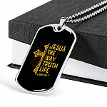 Jesus The Way The Truth The Life John 14:6 Dogtag Pendant Necklace