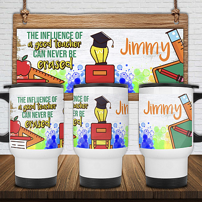 14 oz. White Travel Mug