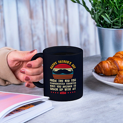 Alternative view of Happy Father's Day From The Kid You Inadvertently Inherited Mom Ceramic Coffee Mug-Beer Stein-Water Bottle