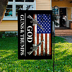 God Guns Trump Outdoor Garden Flag - House Flag - American Patriot Flag - Support Trump Gift