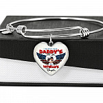 Personalized Photo I'm Not Just Daddy Little's Girl I'm A Veteran's Daughter Heart Pendant Necklace - Bangle