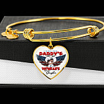 Personalized Photo I'm Not Just Daddy Little's Girl I'm A Veteran's Daughter Heart Pendant Necklace - Bangle