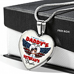 Personalized Photo I'm Not Just Daddy Little's Girl I'm A Veteran's Daughter Heart Pendant Necklace - Bangle