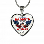 Personalized Photo I'm Not Just Daddy Little's Girl I'm A Veteran's Daughter Heart Pendant Necklace - Bangle