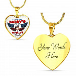 Personalized Photo I'm Not Just Daddy Little's Girl I'm A Veteran's Daughter Heart Pendant Necklace - Bangle