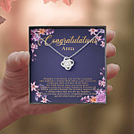 Personalized Congratulations To My Daughter Love Knot Pendant Necklace - Congrats Daughter Necklace Personalized Congratulations To My Daughter Love Knot Pendant Necklace - Congrats Daughter Necklace
