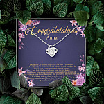 Personalized Congratulations To My Daughter Love Knot Pendant Necklace - Congrats Daughter Necklace Personalized Congratulations To My Daughter Love Knot Pendant Necklace - Congrats Daughter Necklace