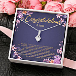 Personalized Congratulations To My Daughter Alluring Beauty Pendant Necklace - Congrats Daughter Necklace