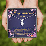 Personalized Congratulations To My Daughter Alluring Beauty Pendant Necklace - Congrats Daughter Necklace