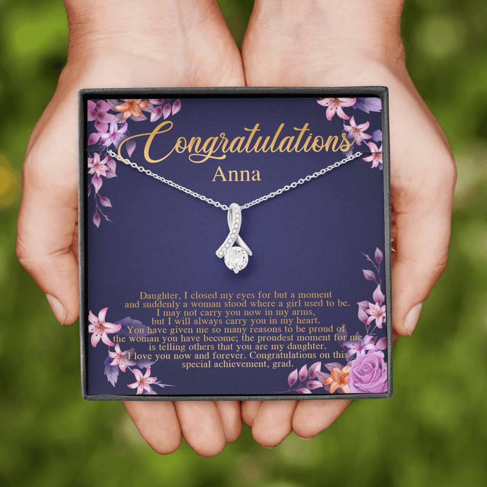 Personalized Congratulations To My Daughter Alluring Beauty Pendant Necklace - Congrats Daughter Necklace