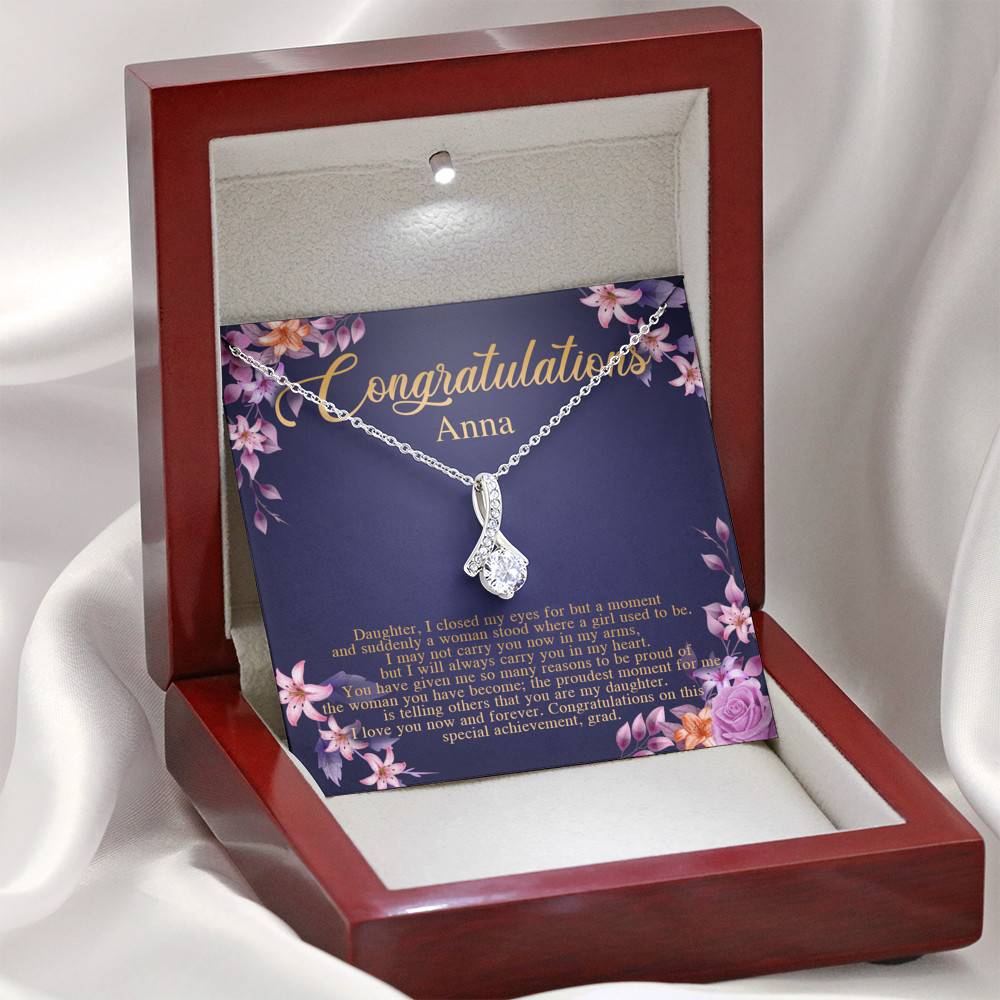Personalized Congratulations To My Daughter Alluring Beauty Pendant Necklace - Congrats Daughter Necklace