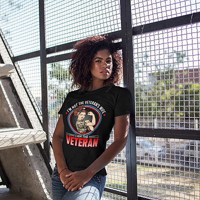 Alternative view of I'm Not The Veteran's Wife I Am The Veteran T-shirt - V-neck - Veteran Woman T-Shirt
