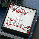 To My Smoking Hot Wife Artisan Crafted Cross Necklace - Never Forget I Love You Anniversary Jewelry Gift