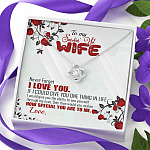 To My Smoking Hot Wife Love Knot Necklace - Never Forget That I Love You Anniversary Jewelry Gift