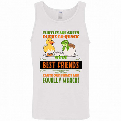 Turtles are Green Ducks Go, White, Unisex Tank Top