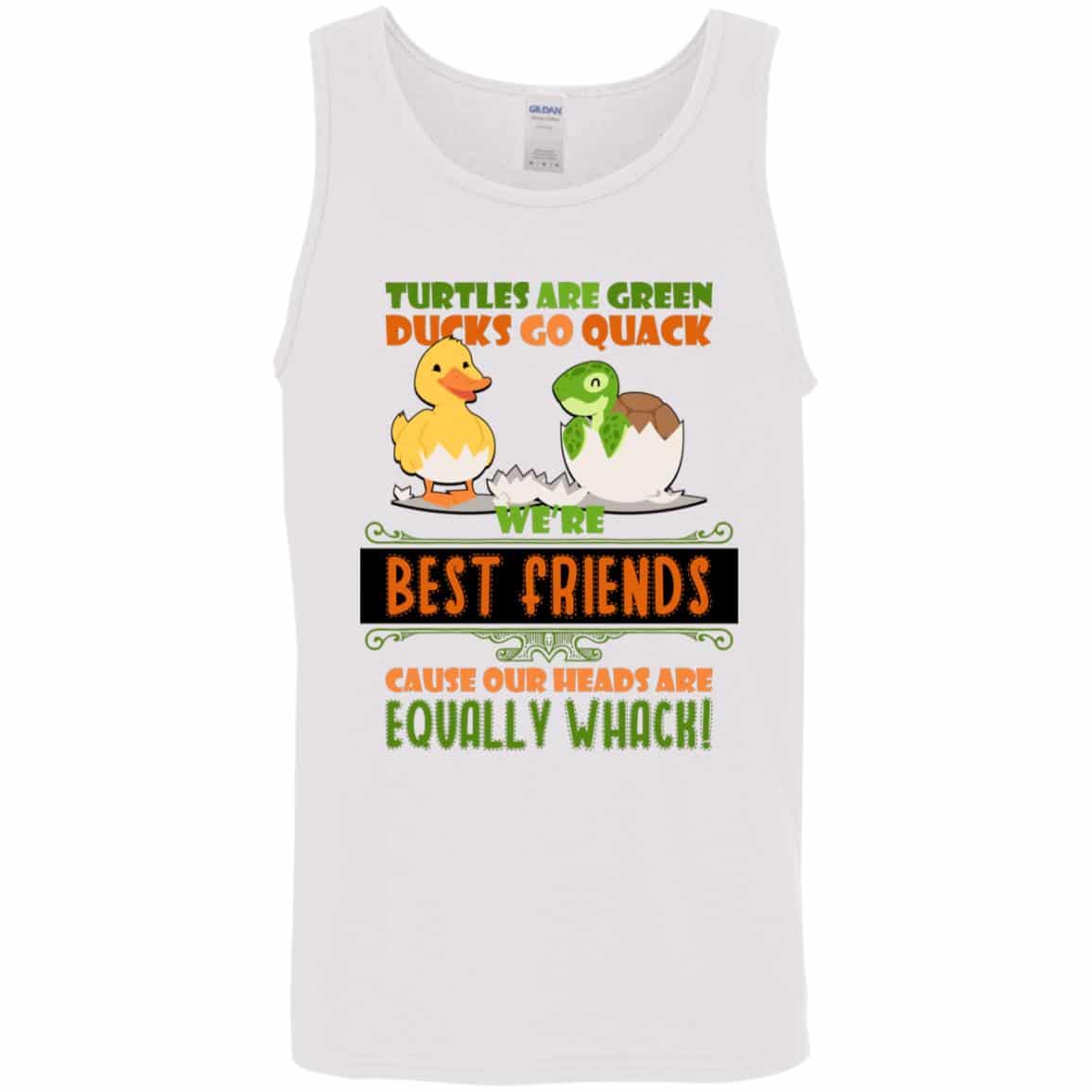 Turtles are Green Ducks Go, White, Unisex Tank Top