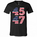 45 t, Black, V-Neck T-Shirt