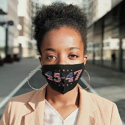 Alternative view of Trump Supporter Gift Trump 2024 He Will Be Back 45 47 Pro Trump Washable Reusable Face Mask