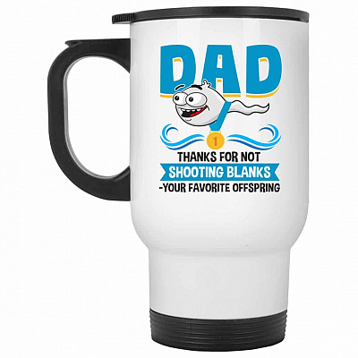 14 oz. White Travel Mug