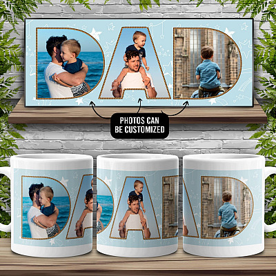 Alternative view of Custom Photo Dad Coffee Mug - Beer Stein - Water Bottle - Color Changing Mug - Dad Photo Mug