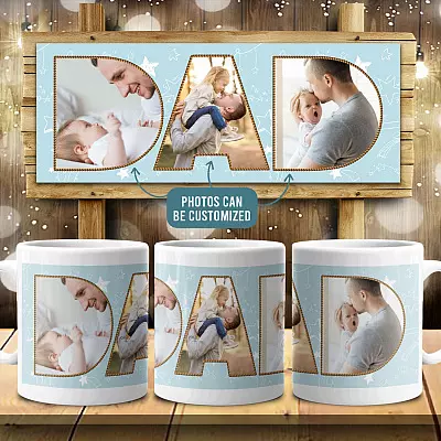 Custom Photo Dad Coffee Mug - Beer Stein - Water Bottle - Color Changing Mug - Dad Photo Mug
