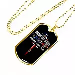 Personalized Man Of God Husband Daddy Hero Veteran Dad 4th of July Father's Day Meme Saying Dog Tag Necklace