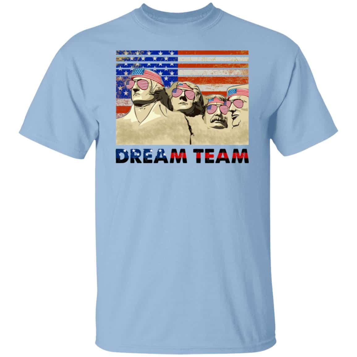 Mount Rushmore (white bg) t, Light Blue, Unisex T-Shirt