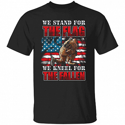 We Stand For The Flag Tshirt, Black, Unisex T-Shirt