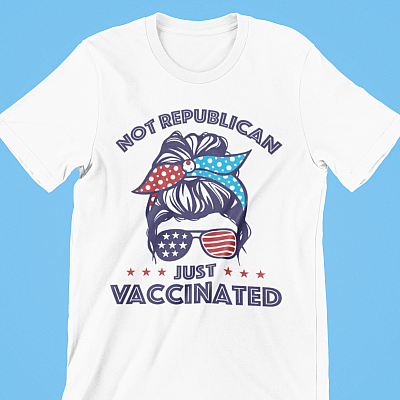 Pro Liberal 4th of July Gift Not a Republican Just Vaccinated T-Shirt - V-Neck Tee